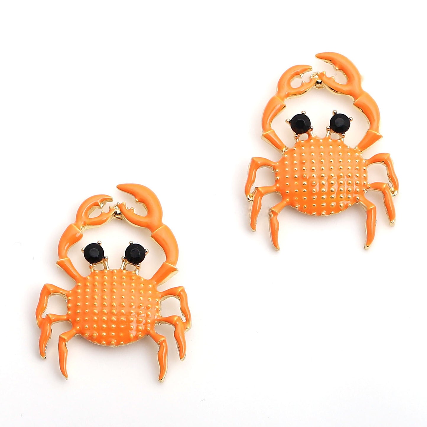 Colorful oil drop creative cute cartoon little crab alloy earrings with personality and fun