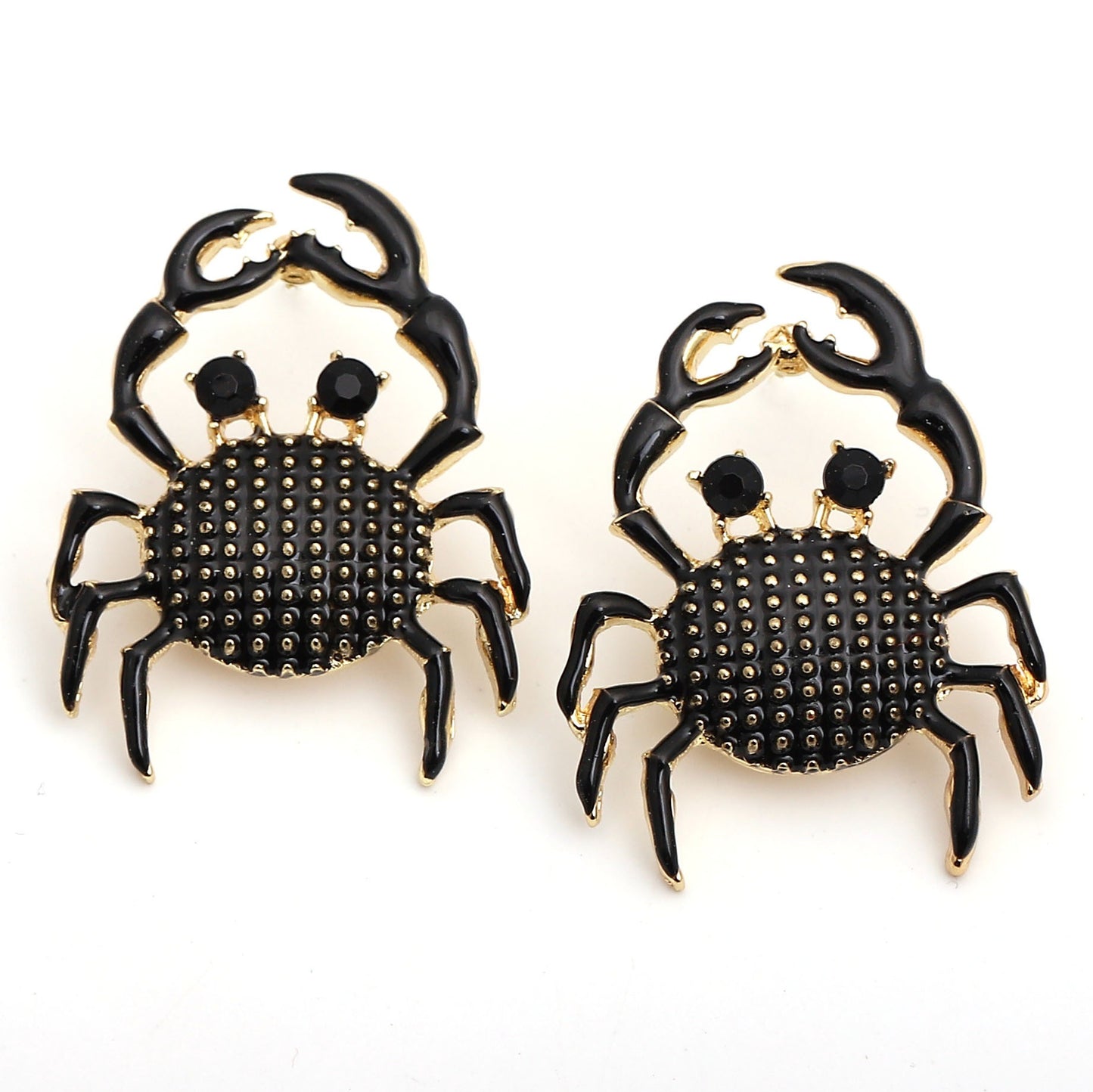 Colorful oil drop creative cute cartoon little crab alloy earrings with personality and fun