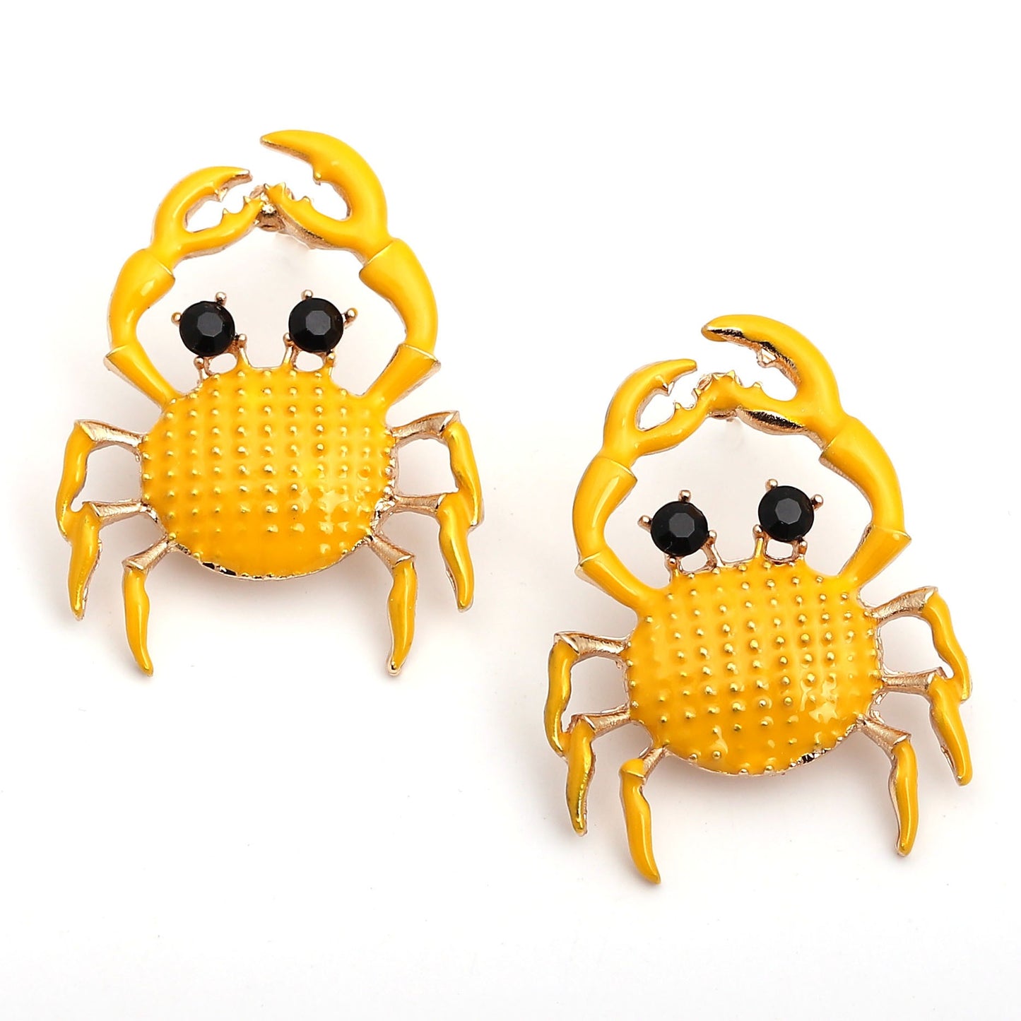 Colorful oil drop creative cute cartoon little crab alloy earrings with personality and fun