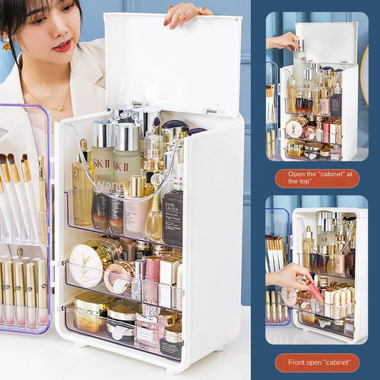 Cosmetics storage cabinet, desktop large capacity drawer type cosmetics storage box