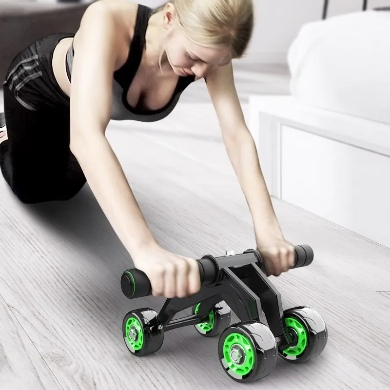 New Design Foldable Abs Plastic Abdominal 4 Wheel Exercise Wheel Abdominal Set Kit Gym Equipment