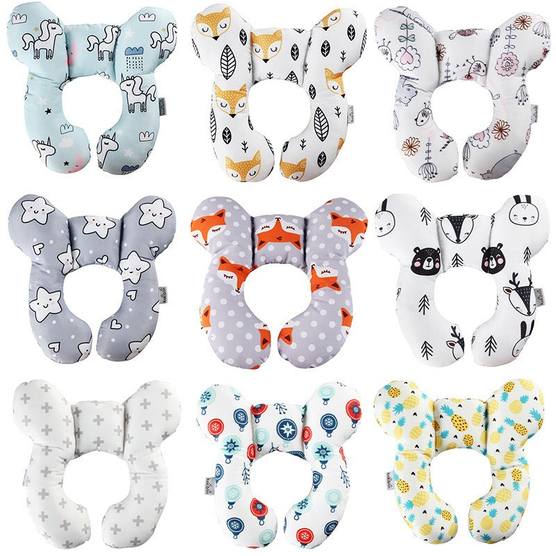 Baby head protection U-shaped pillow stroller fixed head pillow Car seat sleeping protection head and neck pillow